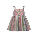 Bonnie Jean Girl's Dress - Spring Summer Sundress Striped Dress for Baby, Toddler and Little Girls, Multicolored, 24 Monts