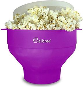 The Original Salbree Microwave Popcorn Popper, Silicone Popcorn Maker, Collapsible Microwavable Bowl - Hot Air Popper - No Oil Required - The Most Colors Available (Purple)