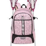 BOULDER BEE | Lacrosse Backpack | Lacrosse Bags with Stick Holders | Field Hockey Bag | Lacrosse Gift for Women (Pink)