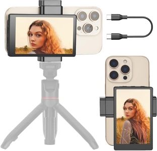 OmniMaster Phone Vlog Selfie Monitor Screen, Magnetic Phone Holder Clip Mount, Using Rear Camera for Selfie Vlog Or Live Stream (Wireless for iPhone & Android Phone. Wire Connection for iPhone ONLY)