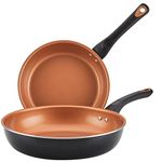 Farberware Glide Nonstick Frying Pan Set/Fry Pan Set/Skillet Set - 9.25 Inch and 11.25 Inch, Black