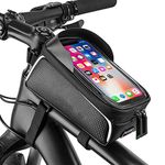 Handcuffs Polyester Cycle Bag Bicycle Front Frame Handlebar Bags With Mobile Pouch (Sluff Black)