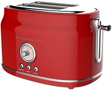 Frigidaire ETO102-RED Retro Wide 2-Slice Toaster Perfect for Bread, English Muffins, Bagels, 5 Browning Levels, 900w, RED