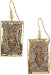 SPUNKYsoul Handmade 3 Toned Basket Weave Earrings | SPUNKYsoul Collection (Rectangle)
