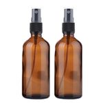 Velpacs 100ml Amber Glass Bottle with Premium Fine Mist Spray Pump | Refillable, Reusable | Face Mist Spray Glass Bottles | Leak Proof Spray Pump for Blends, Aromatic Water (Pack of 2)