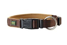 HUNTER NEOPREN VARIO PLUS collar, dog collar, nylon, padded with neoprene, 55/2,5 (L), Brown/Caramel