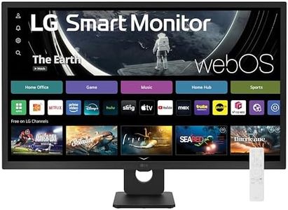LG 32SR50F-B Smart Monitor 32-Inch FHD (1920x1080) IPS Display, webOS 23, HDR 10, x2 Built-in Speakers, AirPlay 2, Screen Share, Bluetooth, ThinQ App, Remote Control, Black