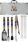 NCAA Siskiyou Sports Fan Shop LSU Tigers Steel Tailgater BBQ Set w/Case 8 piece Gray