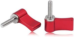 SPEEDWOX 2 Pcs M4 17mm Screw with Handle Thumb Screw Male Threading Rotating Knob Adjustable Thumb Lever Screw Rotating Knob Adjustable Thumb Lever Screw Rotating Knob with Single Wing(Red)