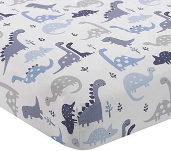 Bedtime Originals Roar Dinosaur Fitted Crib Sheet, Blue/White