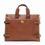 Rustic Roots Genuine Leather Laptop Bags for Men | Tablet Office Bags with Adjustable & Removable Strap | 16inch Laptop Travel Messenger Bags - Tan