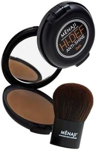 MËNAJI Anti-Shine Powder Dark and a Deluxe Kabuki Brush