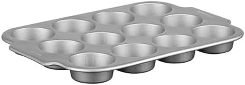 Starfrit The Rock Wave 12 Cup Non-Stick Muffin Pan - Durable Carbon Steel - Oven Safe - PFOA Free - Easy to Clean - Grey