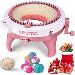 48 Needles Knitting Machine with Row Counter, Smart Crochet Machine with Two Weaving Methods, Knitting Machines for Adults and Kids, Knitting Board Rotating Double Knit Loom Machine for Hat, Scarf