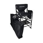 Tuscany Pro Portable Makeup Artist Chair with Carry Bag - 29 Inch Seat Height with Padded Armrests, Side Tray with Rim