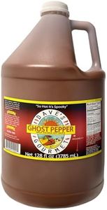Dave's Gourmet Ghost Pepper Naga Jolokia Hot Sauce - Insanely Hot Plus Heat Level - Ghost Pepper Hot Sauce - Use on Wings, Stews, Potato Salad and More- Spicy Sauce for Chiliheads - 1 Gallon