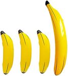 4 Pieces Bachelorette Party Game Inflatable Banana Kit, Include 23 Inch Banana x 3, 70 Inch Banana x 1, Party Decorations Inflate Suppliers Banana Props Fruit Simulation Fun Swimming Pool Balloons