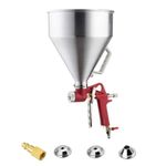 YSIL Texture Drywall Sprayer Hopper Gun Texture Sprayer Air Hopper Spray Guns Paint 1.58 Gallon(6L) with 3 Nozzles(4.0mm/6.0mm/8.0mm) for Walls,Ceiling,Knockdown,Silver Straight