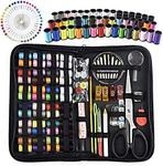 172PCS Sewing Kit,Small Sewing Kit, Mini Family Travel and Emergency Sewing Supplies，Mending and Sewing Needles, Scissors, Thimble,Thread, Tape Measure etc,Suitable for adults, beginners, children