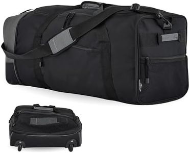 Travelers Club 32-Inch Collapsible Expandble Travel Rolling Duffel Bag, Black/Gray