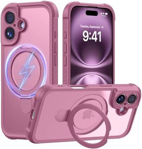 MOCCA Design for iPhone 16 Case with Magnetic Invisible Stand [Full Camera Protection] [Compatible with Magsafe] Military Drop Shockproof Translucent Matte Phone Case Cover 6.1",Lavender Purple