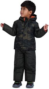 Rothschild Boys' Ski Jacket and Snowbib Snowsuit Set, Camo Olive, 3T