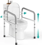 PELEGON Toilet Safety Rails (350 lb) - Adjustable Toilet Safety Frame & Rails, Toilet Safety Rail for Elderly Adults, Toilet Handles for Seniors, Toilet Bars for Elderly, Disabled & Handicap - Grey