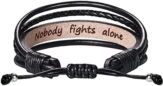 Btysun Motivation Gifts for Women Anxiety Relief Mens Bracelets Handmade Black Braided Leather Bracelet Boyfriend Husband Best Friend Bracelet Relaxed Coworker Encouragement Christmas Jewelry