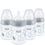 NUK Smooth Flow Bottle, Woodlands, 5OZ, 4 Pack, Grey Elephant