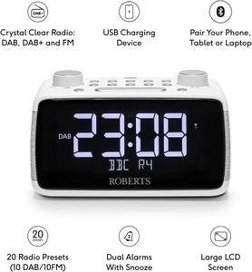 Roberts ORTUS4 Digital Radio – FM/DAB/DAB+, Bluetooth, Alarms, White