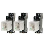 Sourcingmap 3Pcs HH52P DC 24V Coil Voltage 8Pin DPDT Power Electromagnetic Relay w Socket