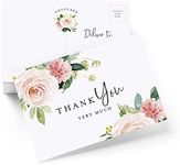 Bliss Collections Thank You Post Cards, Pack of 50 Boho Floral 4.25 x 6 All Occasion Cards for Weddings, Receptions, Bridal Showers, Baby Showers, Birthdays, Graduations, Parties and Special Events