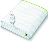 Beurer TS15 Ecologic+ Heated Underblanket | Double electric blanket with elastic straps for a non-slip fit it to your mattress | Easy-to-use | Machine washable | Soft and breathable | Size 152x122cm