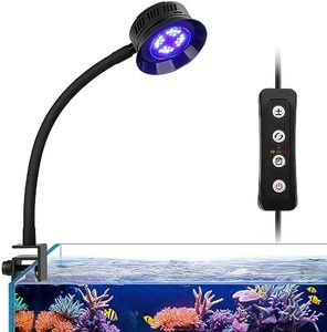 hygger 30 Watts Aquarium LED Reef Light, Dimmable Full Spectrum Marine LED Fish Tank Light Saltwater Nano Aquarium LPS SPS Lighting