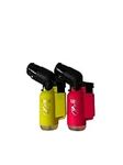 Eagle Small Torch Neon Color 45 Degree Butane Refillable Lighter Pack of 2