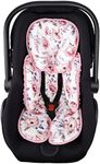 SWESEN Baby Carseat Head & Body Support, Infant Headrest Cushion, Newborn Car Seat Insert for Strollers, Bouncers, Swing, Pink Floral