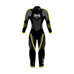 TYR HCAFM6A576L Mens Cat 5 Wetsuit Black/Grn/Yellow L