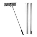 Snow Roof Rake, 25" Blade Removal Tool, 20ft Reach Aluminium Shovel, Roll Wheels for Protection, Anti-Slip Handle Grip, Easy to Setup & Use House Roof, Car Snow, Wet Leaves Rake Cleaning