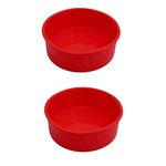 2pcs 6 Inch Silicone Cake Pan for Baking, Round Cake Molds Silicone Baking Pan Non-Stick Quick Release Suitable for Cheesecake Chocolate Cake Brownie Cake Puddings