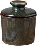 Teapeak Pottery Butter Keeper Crock - Ceramic Butter Dish with Water Line for Countertop, Keep Butter Fresh, Blue