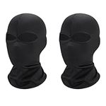 2Pcs Hole Balaclava Windproof Full Face Ski Mask Breathable UV Resistant Wind Resistant Mask for Men Women Under Helmet Moto Cycling Sports Cold Weather Winter Warm Skiing Snowboarding, Black