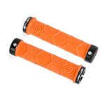 FIFTY-FIFTY Double Lock-On Mountain Bike Grips, Bicycle Handlebar Locking Grips, Non-Slip MTB Handle (Orange)