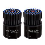 Pentonic 0.7mm Ball Point Pen Tumbler Pack | Black Body | Blue, Black & Red Ink | Pack of 50 Pens x 2 Packs