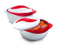 Pinnacle Insulated Casserole Dish with Lid 1.5 qt. Hot Pot Food Warmer/Cooler –Great Thermal Soup/Salad Serving Bowl- Stainless Steel Hot Food Container–Best Gift Set for Moms –Holidays (Red)