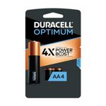 Duracell Optimum AA Batteries, 4 Count, Convenient, Resealable Package, 1.5V Alkaline Battery