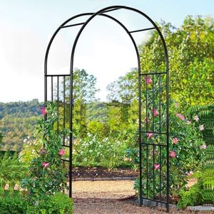 S AFSTAR 7.2Ft/86 Inches Metal Arch, Outdoor Garden Arch for Various Climbing Plant Flower, Wedding Backdrop Stand Arch Arbor for Wedding Garden Bridal Party Festival Decoration, Easy-to-Assemble