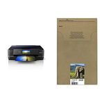 Epson Expression Photo XP-970 Print/Scan/Copy Wi-Fi Printer, Black & 24XL Elephant High Yield Genuine Multipack, Eco-Friendly Packaging, 6-colours Claria Photo HD Ink Cartridges