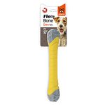 BarkButler x Fofos Flexy Bone Squeaky Dog Chew Toy L,Yellow|for Medium-Large Dogs(10-30kgs)|Dura-Flex TPR|Soft Texture|Gentle on Teeth&Gums|for All Dog Breeds|Chew,Fetch