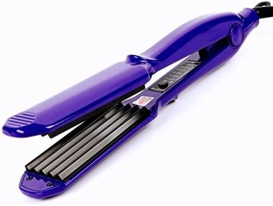 MBHAIR Ceramic Crimper Iron for Volumizing Fluffy Hairstyle, Corrugation Crimper Hair Iron, Anti Static Ceramic Hair Crimping Iron Adjust Temperature (Purple)