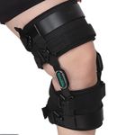 Kenzlife Unloader OA Knee Brace, osteoarthritis Knee Support, Metal hinged Knee Brace for knee pain (Black) (Right leg, Medium)